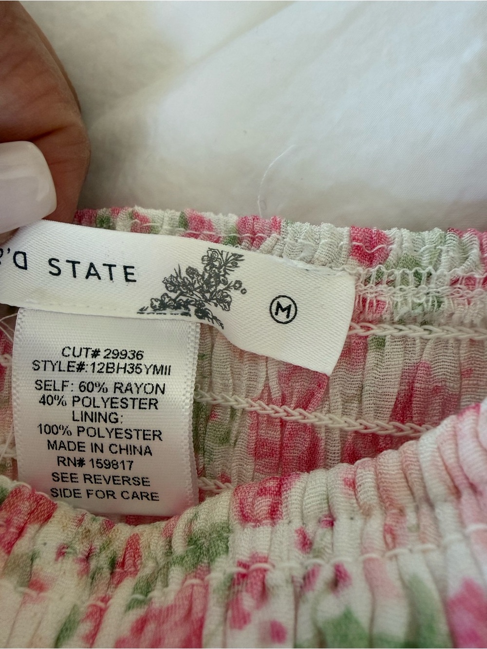 Pink Floral Smocked Ruffle Top - Picture 5 of 5